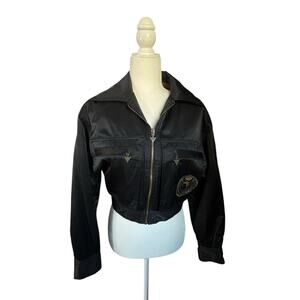 Vintage Gianni Versace Versus Bomber Crown Wreath Royal Jacket Rare